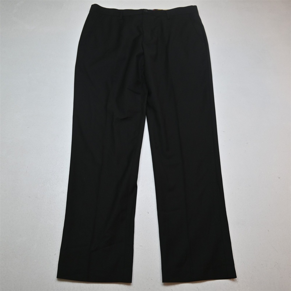 Marvel 36x32 Black Flat Front Slim Dress Mens Pants